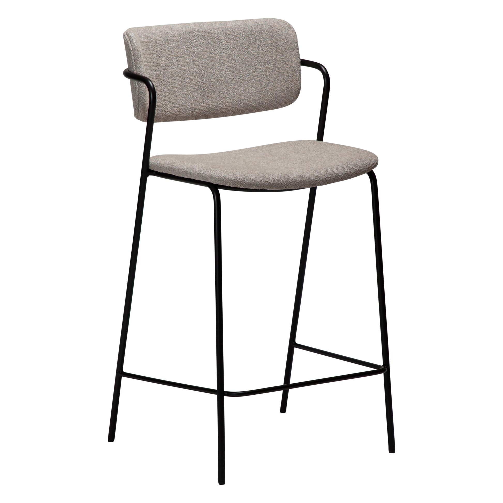 [var:Bezug=Kaschmir Bouclé-Stoff mit schwarzen Metallbeinen] ZED Barhocker