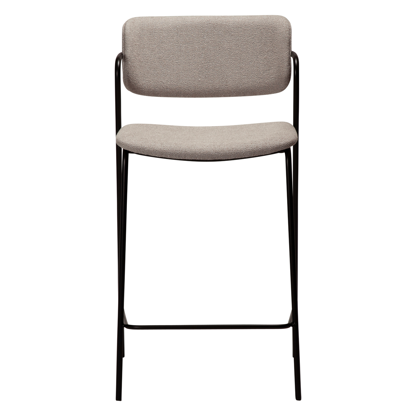 [var:Bezug=Kaschmir Bouclé-Stoff mit schwarzen Metallbeinen] ZED Barhocker