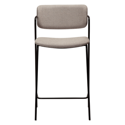 [var:Bezug=Kaschmir Bouclé-Stoff mit schwarzen Metallbeinen] ZED Barhocker