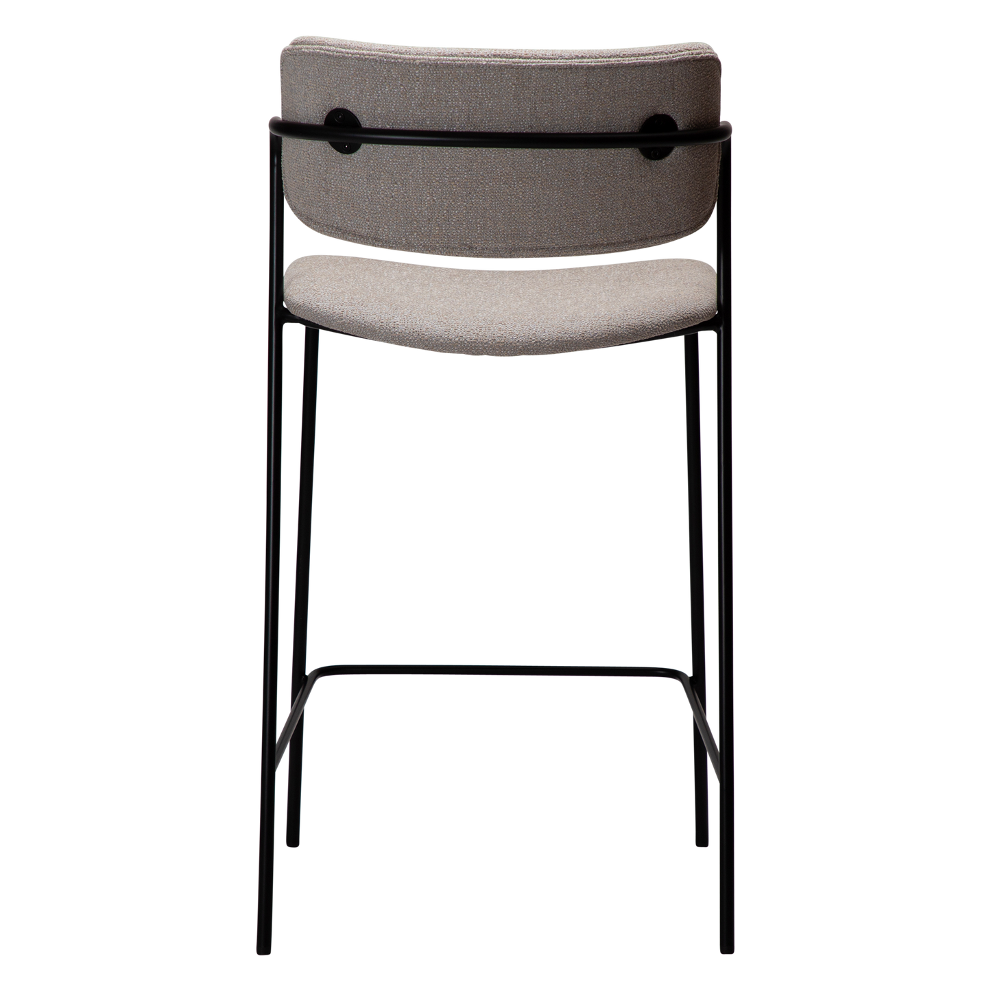 [var:Bezug=Kaschmir Bouclé-Stoff mit schwarzen Metallbeinen] ZED Barhocker