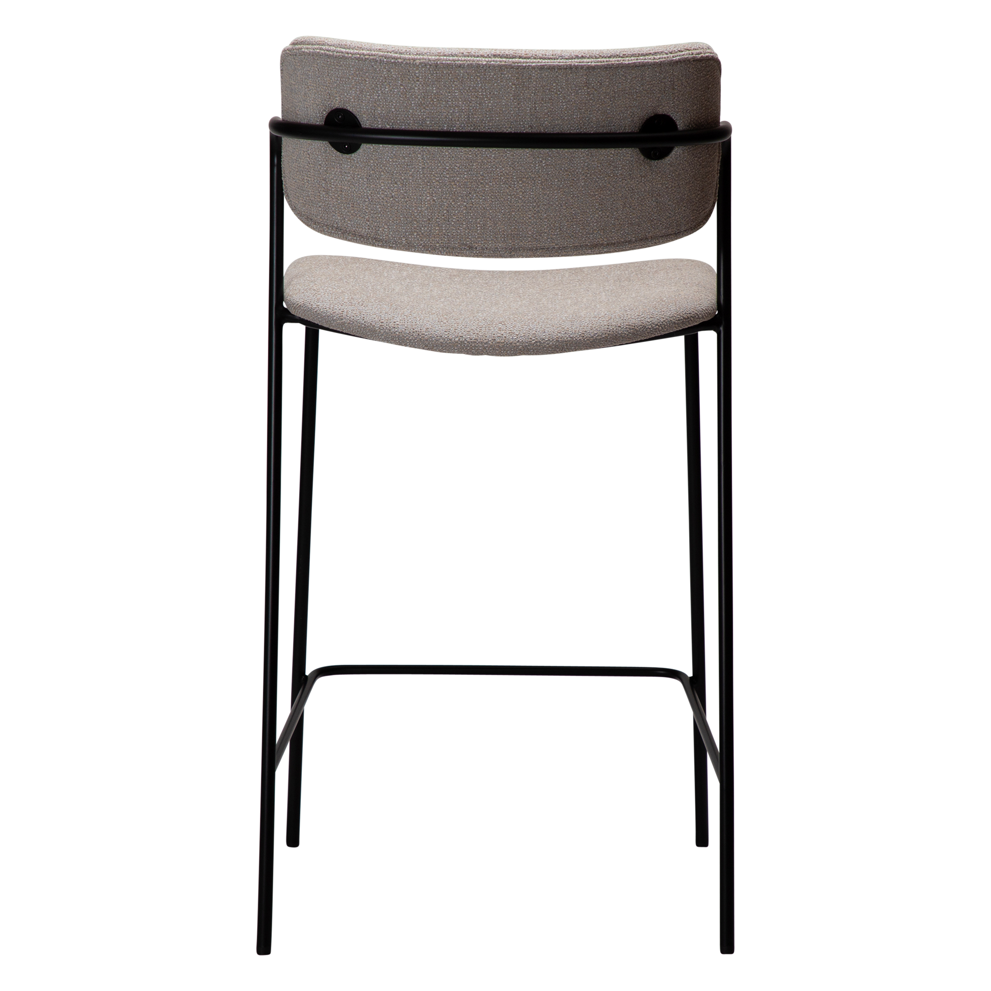 [var:Bezug=Kaschmir Bouclé-Stoff mit schwarzen Metallbeinen] ZED Barhocker