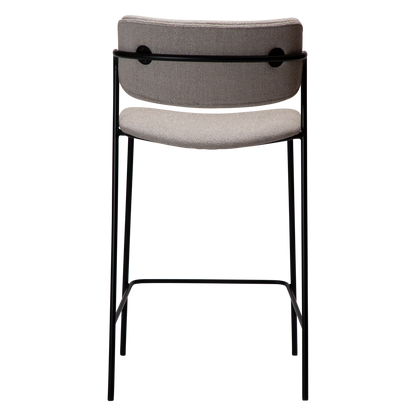 [var:Bezug=Kaschmir Bouclé-Stoff mit schwarzen Metallbeinen] ZED Barhocker