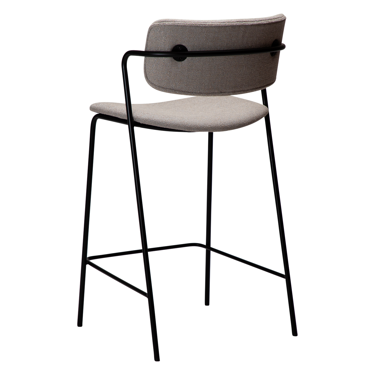 [var:Bezug=Kaschmir Bouclé-Stoff mit schwarzen Metallbeinen] ZED Barhocker