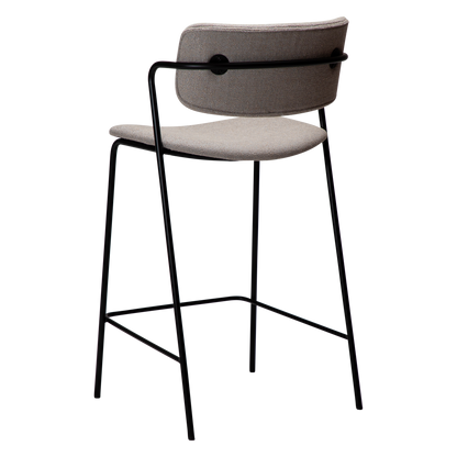 [var:Bezug=Kaschmir Bouclé-Stoff mit schwarzen Metallbeinen] ZED Barhocker