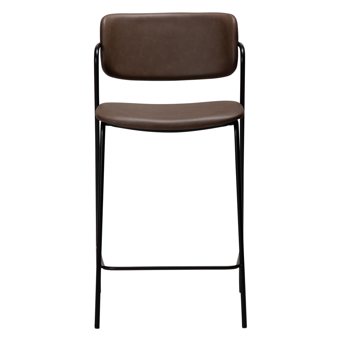 [var:Bezug=Hauptbraunes Kunstleder mit schwarzen Metallbeinen] ZED Barhocker