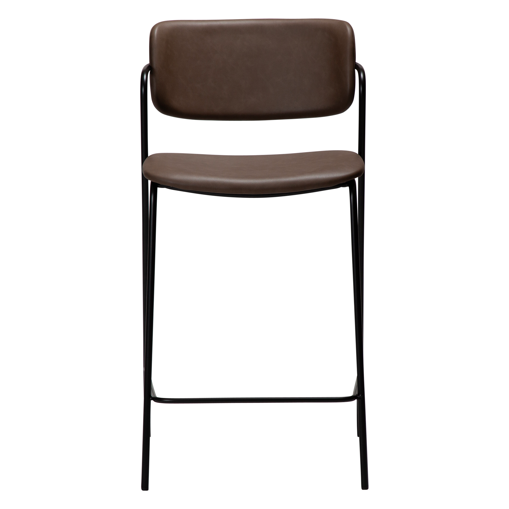 [var:Bezug=Hauptbraunes Kunstleder mit schwarzen Metallbeinen] ZED Barhocker