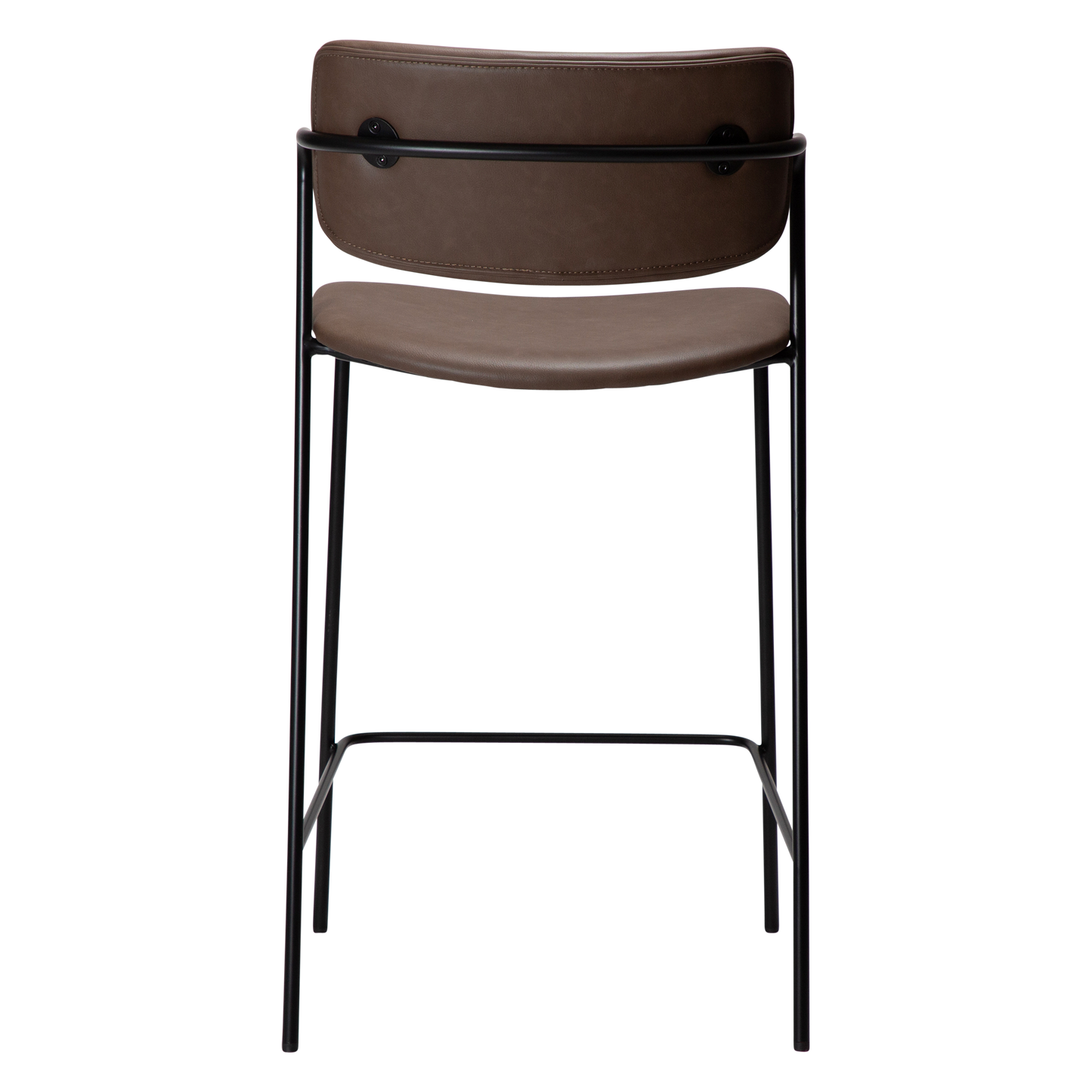 [var:Bezug=Hauptbraunes Kunstleder mit schwarzen Metallbeinen] ZED Barhocker