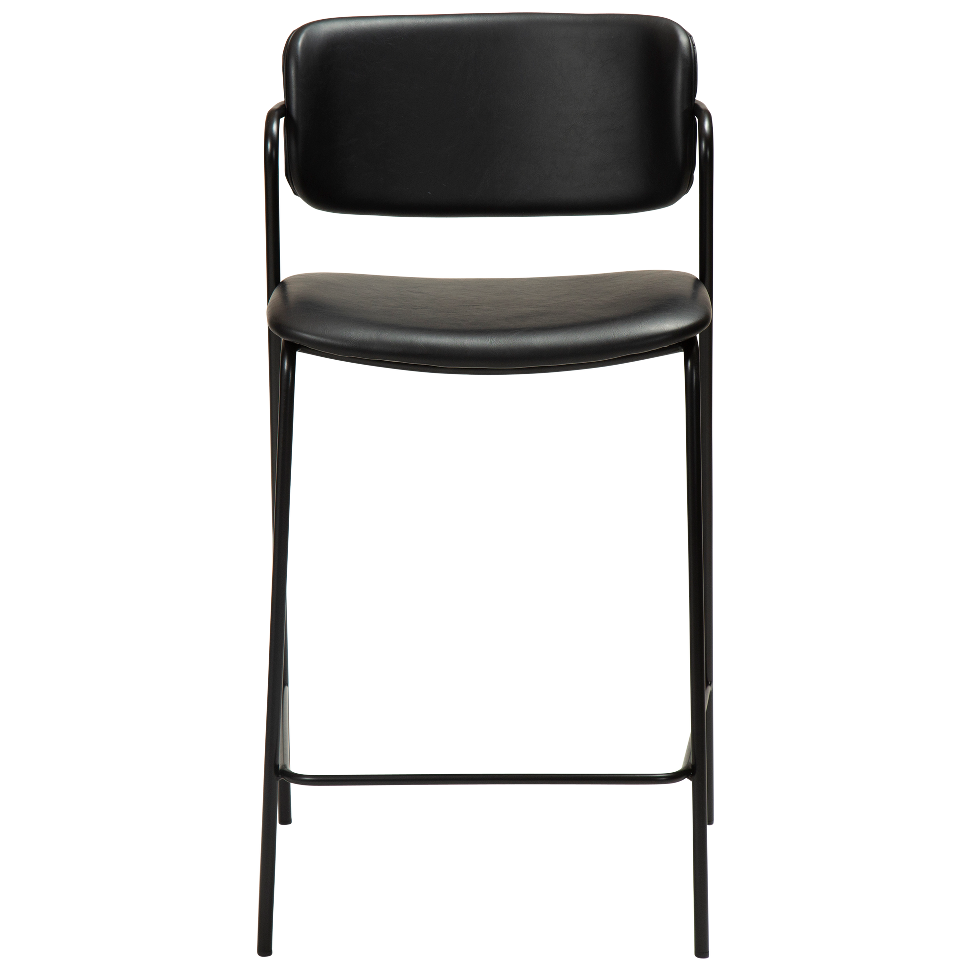 [var:Bezug=Vintage schwarzes Kunstleder mit schwarzen Beinen] ZED Barhocker