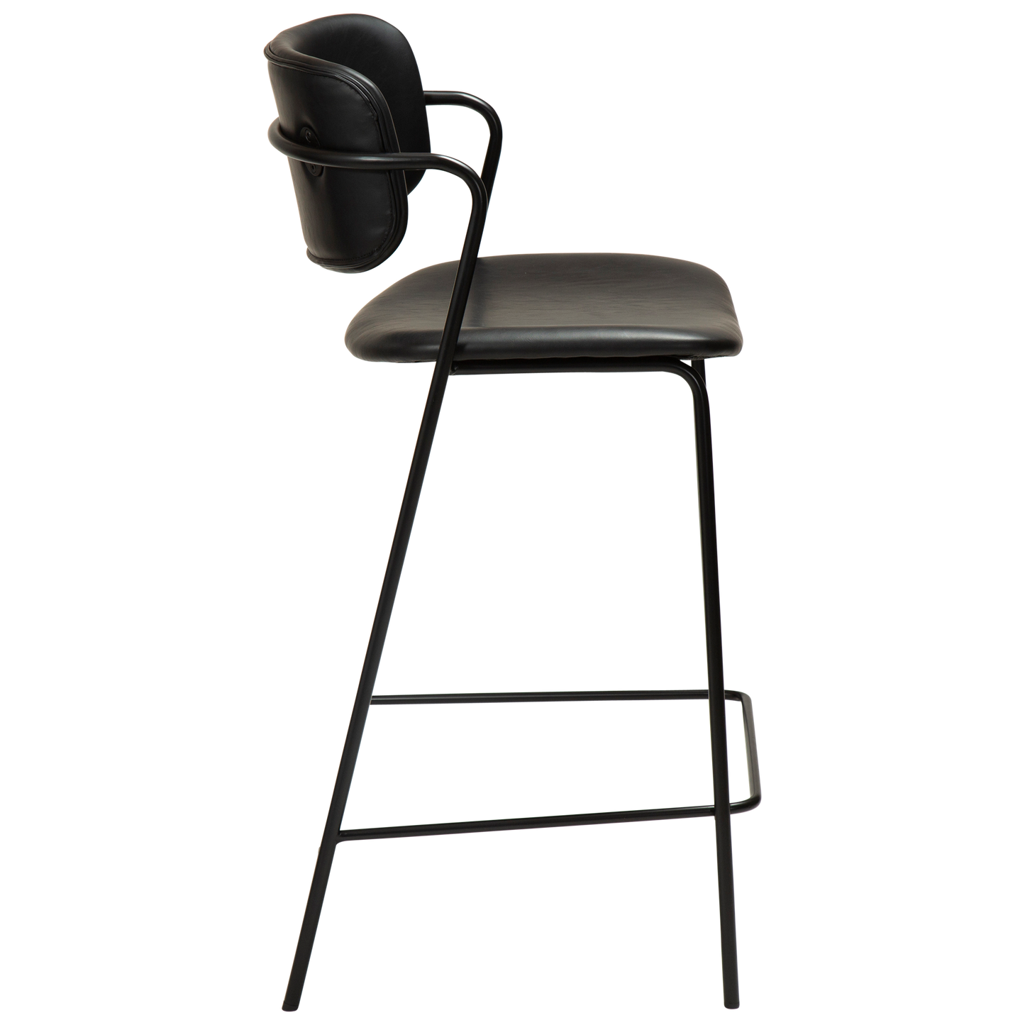 [var:Bezug=Vintage schwarzes Kunstleder mit schwarzen Beinen] ZED Barhocker