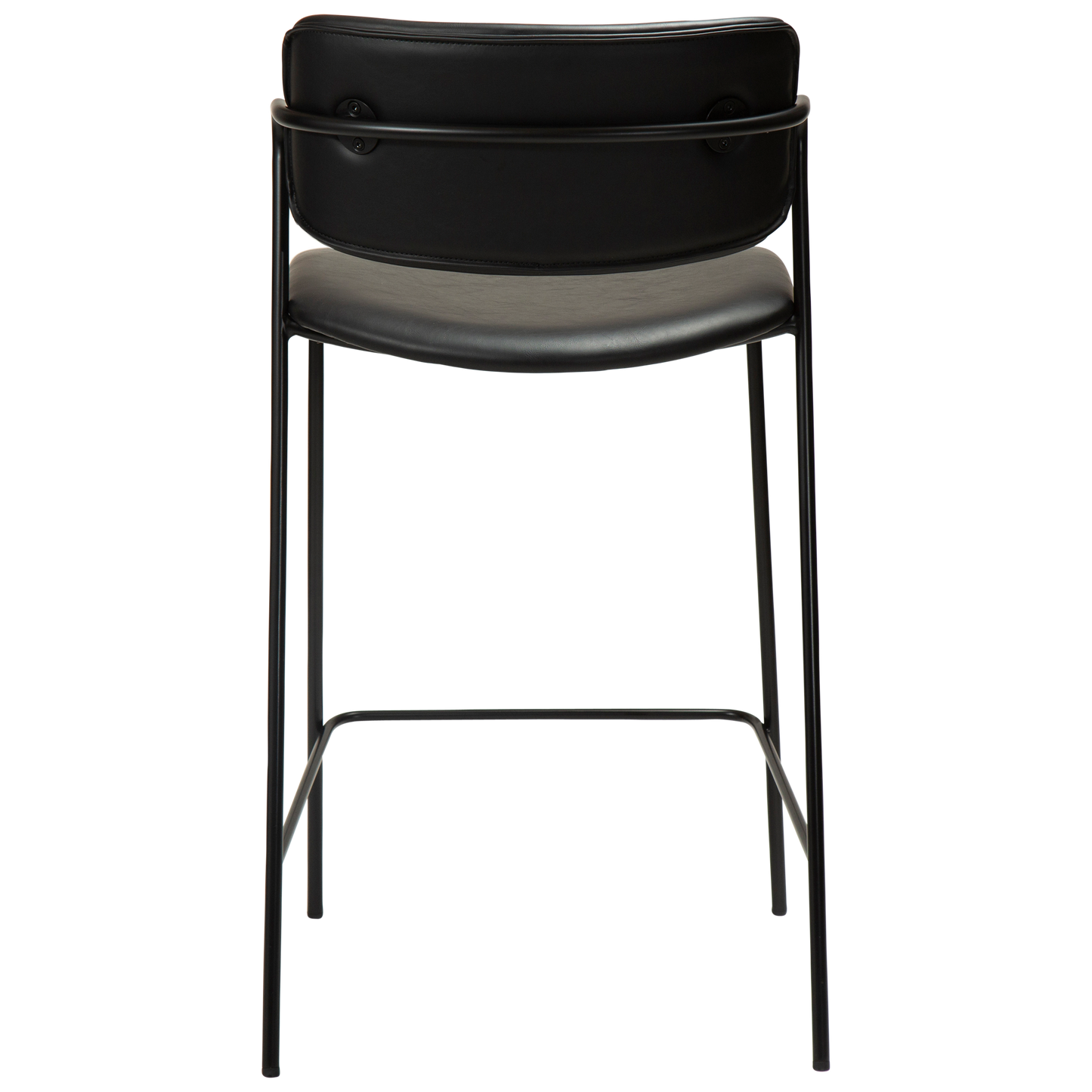 [var:Bezug=Vintage schwarzes Kunstleder mit schwarzen Beinen] ZED Barhocker