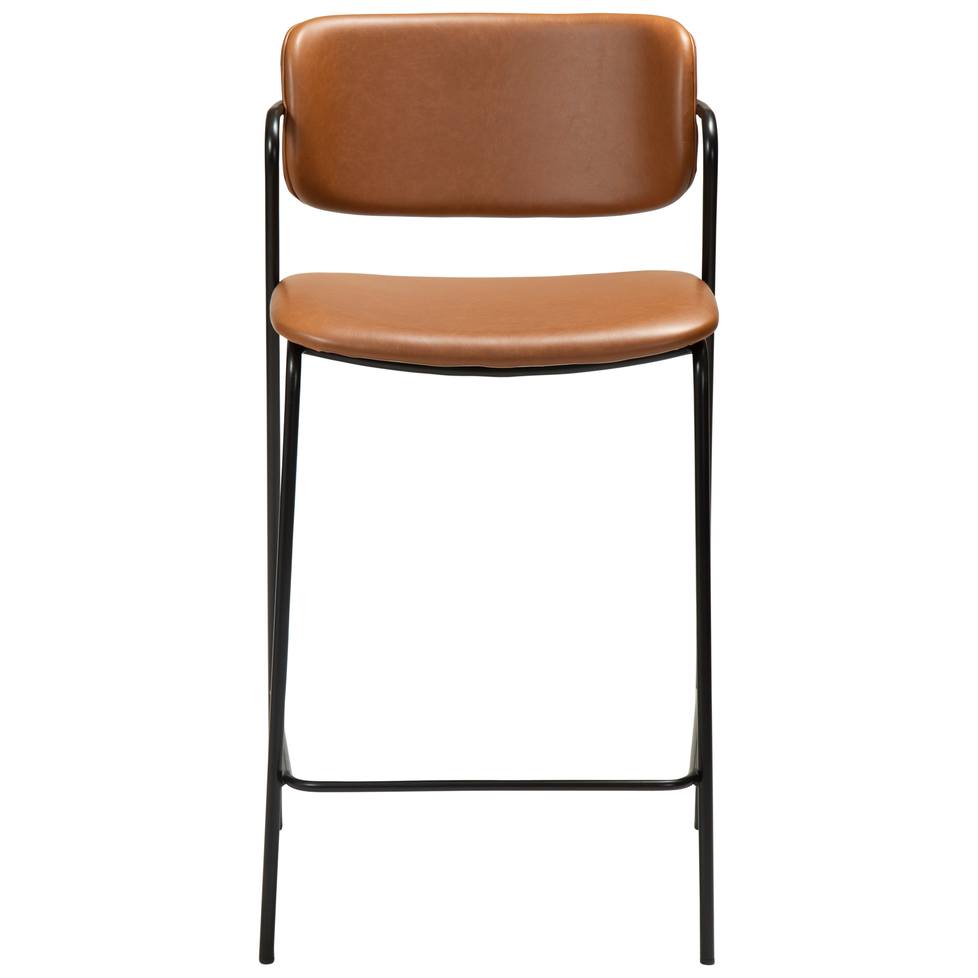 [var:Bezug=Vintage hellbraunes Kunstleder mit schwarzen Beinen] ZED Barhocker