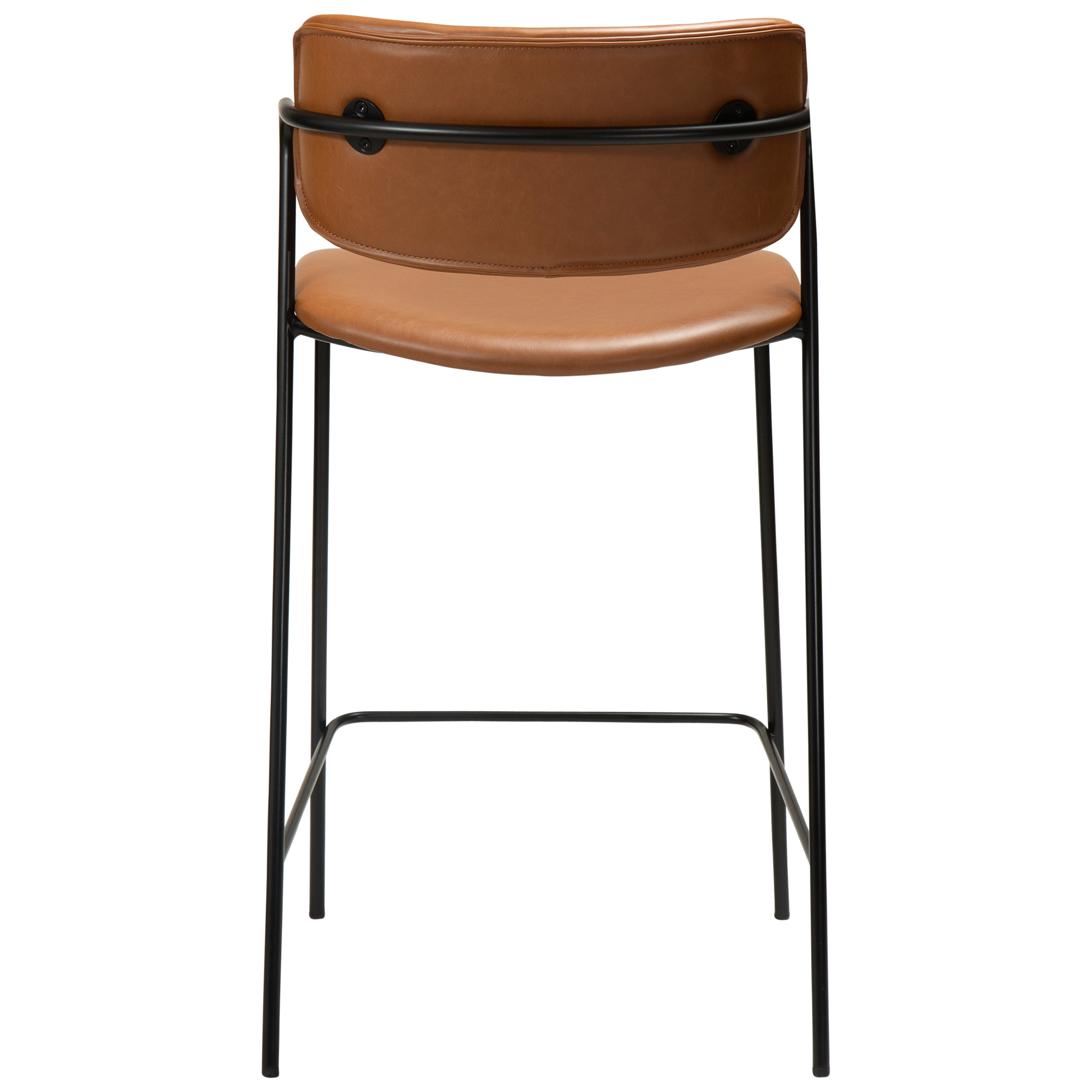 [var:Bezug=Vintage hellbraunes Kunstleder mit schwarzen Beinen] ZED Barhocker