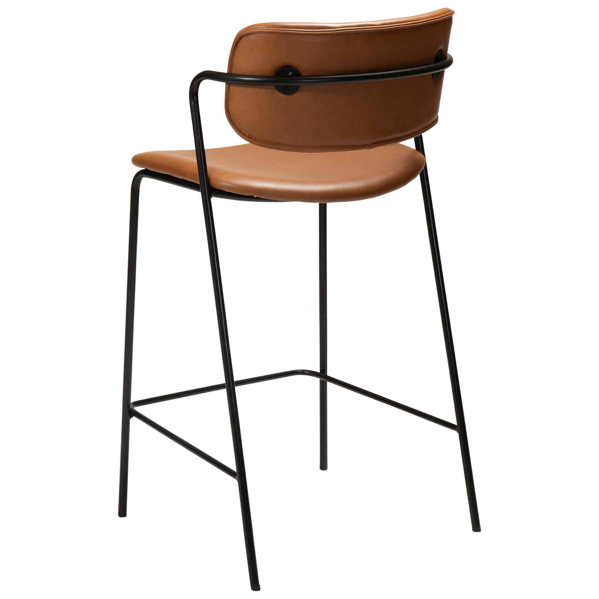 [var:Bezug=Vintage hellbraunes Kunstleder mit schwarzen Beinen] ZED Barhocker