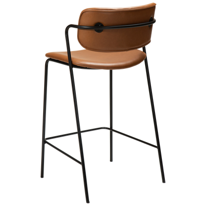 [var:Bezug=Vintage hellbraunes Kunstleder mit schwarzen Beinen] ZED Barhocker