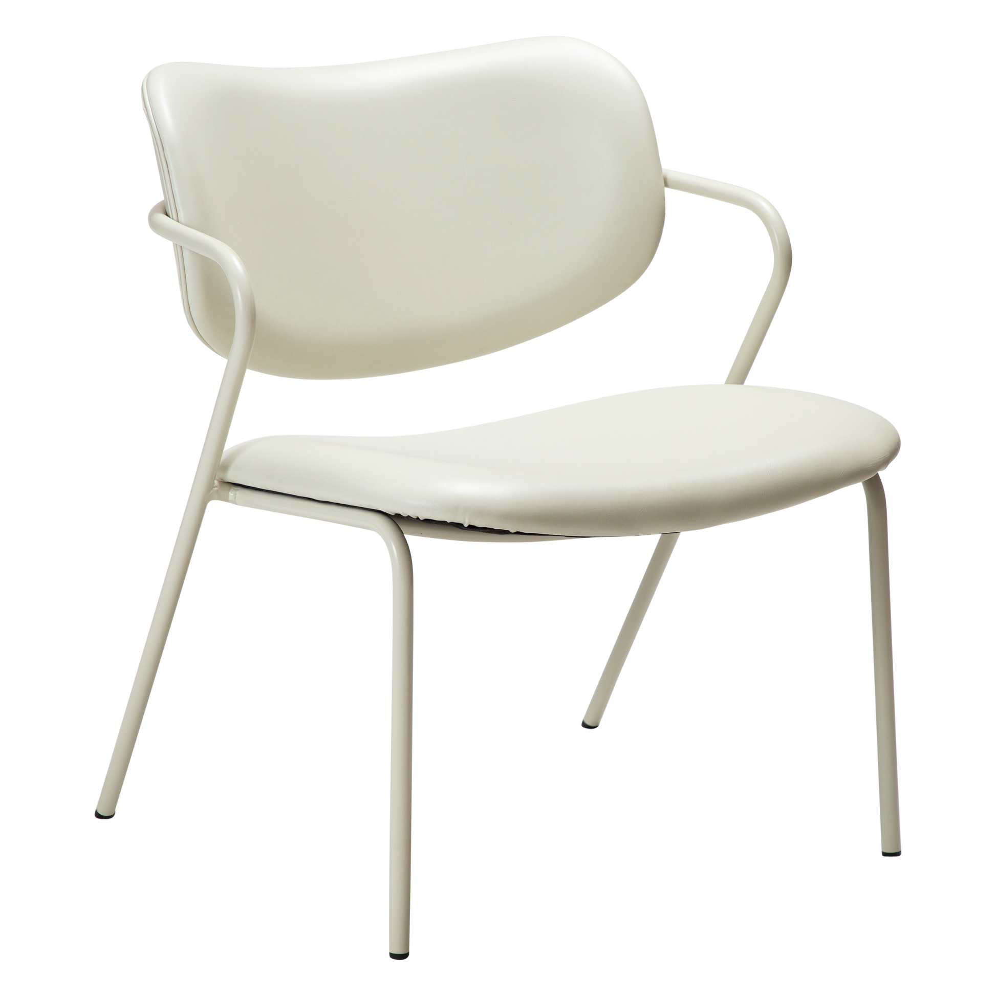 [var:Bezug=Knochenweißes Kunstleder mit knochenweißen Beinen] ZED Lounge-Stuhl