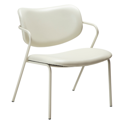 [var:Bezug=Knochenweißes Kunstleder mit knochenweißen Beinen] ZED Lounge-Stuhl