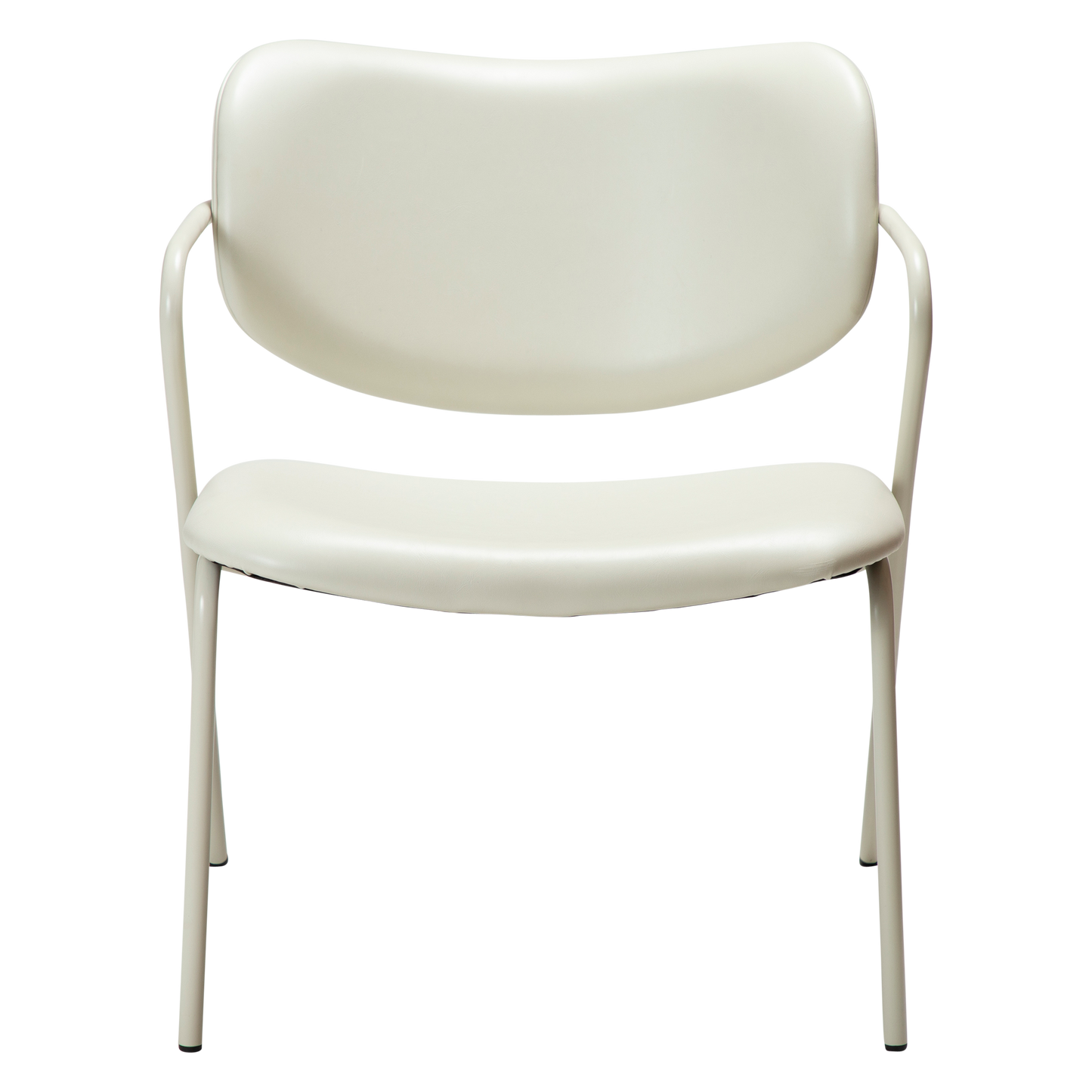 [var:Bezug=Knochenweißes Kunstleder mit knochenweißen Beinen] ZED Lounge-Stuhl