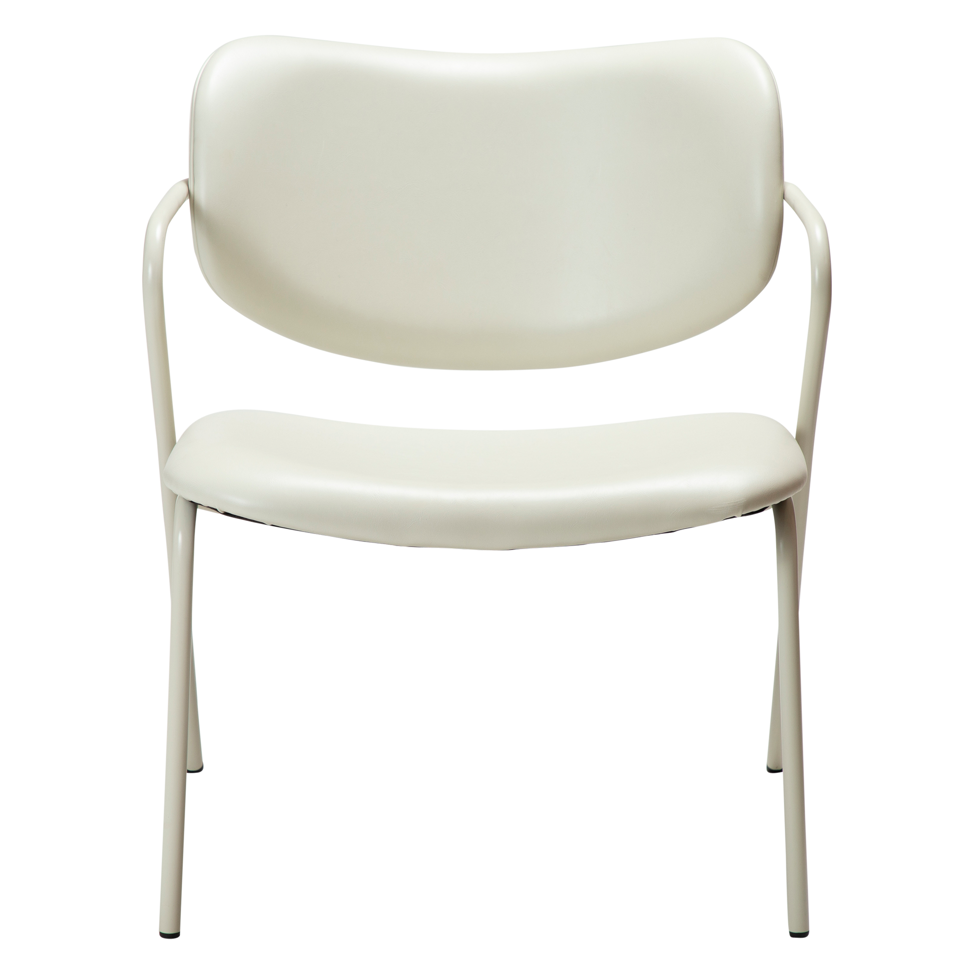 [var:Bezug=Knochenweißes Kunstleder mit knochenweißen Beinen] ZED Lounge-Stuhl