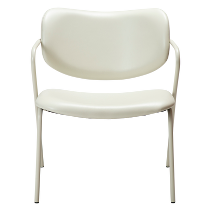 [var:Bezug=Knochenweißes Kunstleder mit knochenweißen Beinen] ZED Lounge-Stuhl