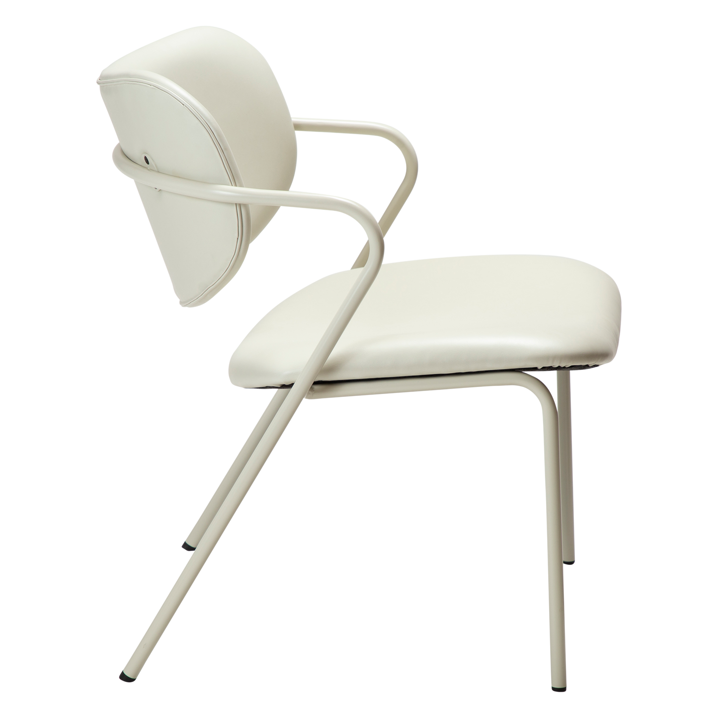 [var:Bezug=Knochenweißes Kunstleder mit knochenweißen Beinen] ZED Lounge-Stuhl