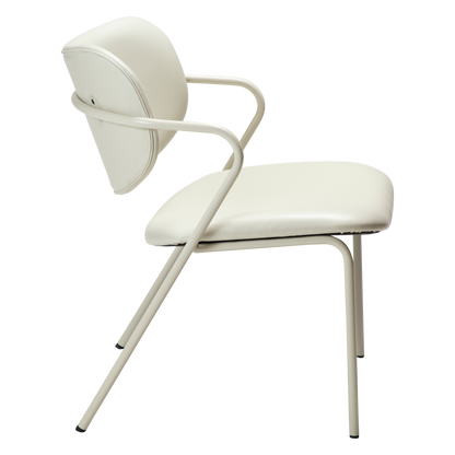 [var:Bezug=Knochenweißes Kunstleder mit knochenweißen Beinen] ZED Lounge-Stuhl