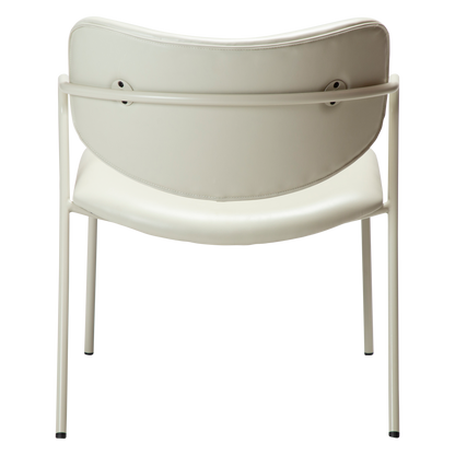 [var:Bezug=Knochenweißes Kunstleder mit knochenweißen Beinen] ZED Lounge-Stuhl