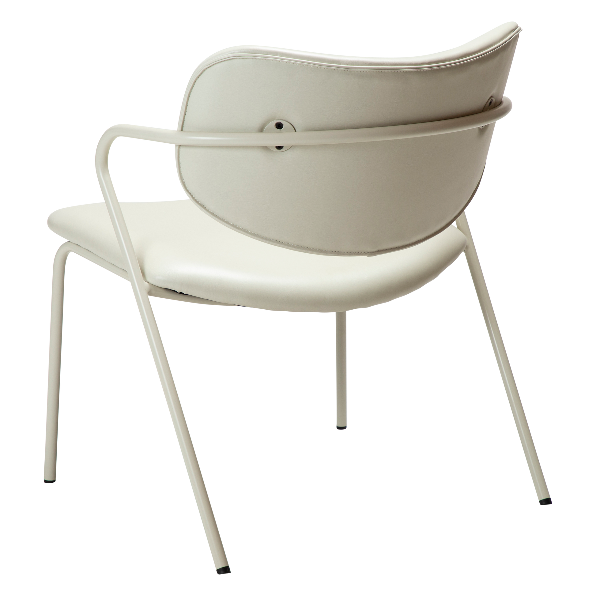 [var:Bezug=Knochenweißes Kunstleder mit knochenweißen Beinen] ZED Lounge-Stuhl