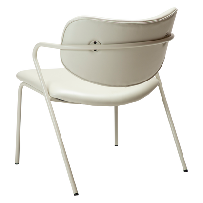 [var:Bezug=Knochenweißes Kunstleder mit knochenweißen Beinen] ZED Lounge-Stuhl