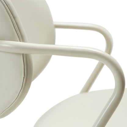 [var:Bezug=Knochenweißes Kunstleder mit knochenweißen Beinen] ZED Lounge-Stuhl