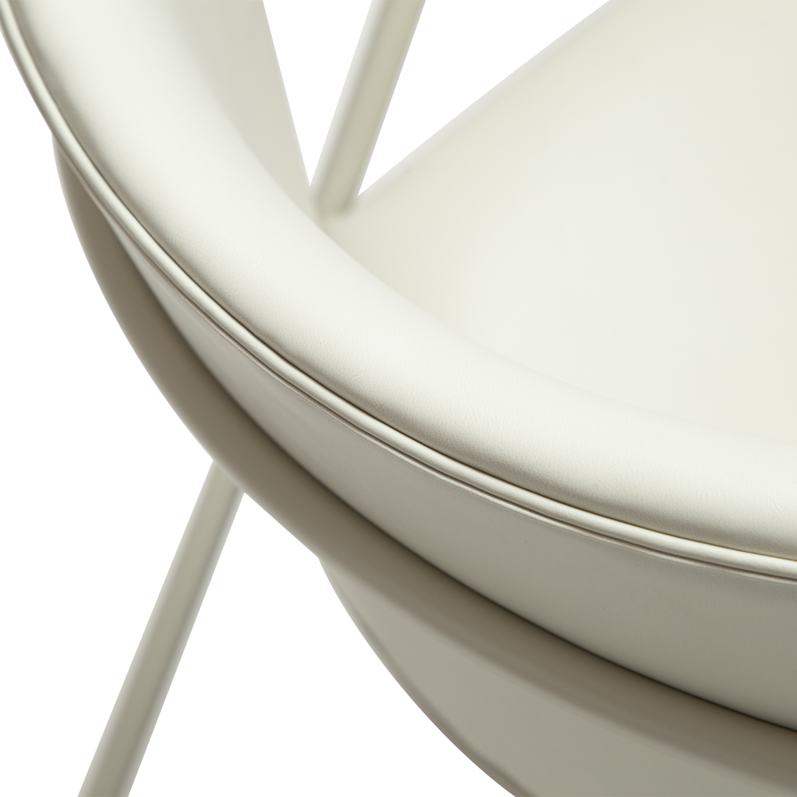 [var:Bezug=Knochenweißes Kunstleder mit knochenweißen Beinen] ZED Lounge-Stuhl