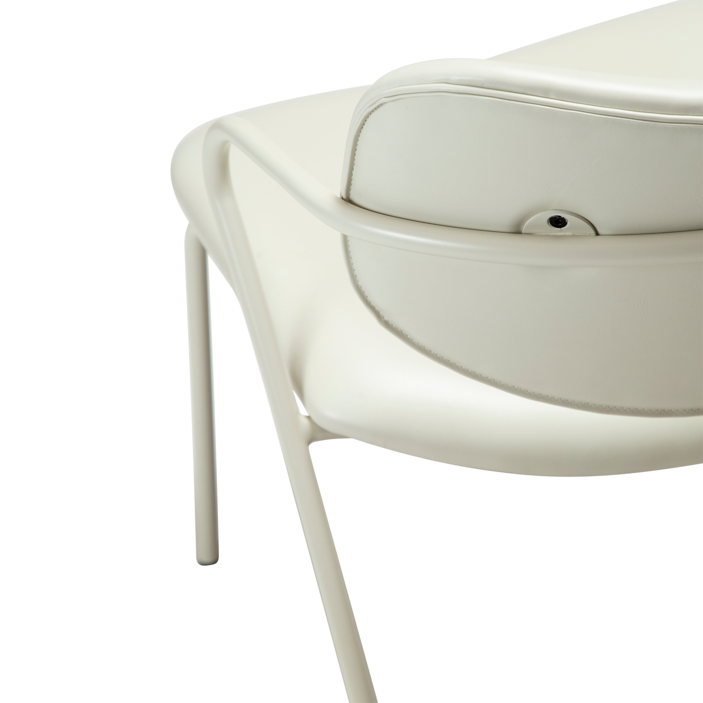 [var:Bezug=Knochenweißes Kunstleder mit knochenweißen Beinen] ZED Lounge-Stuhl