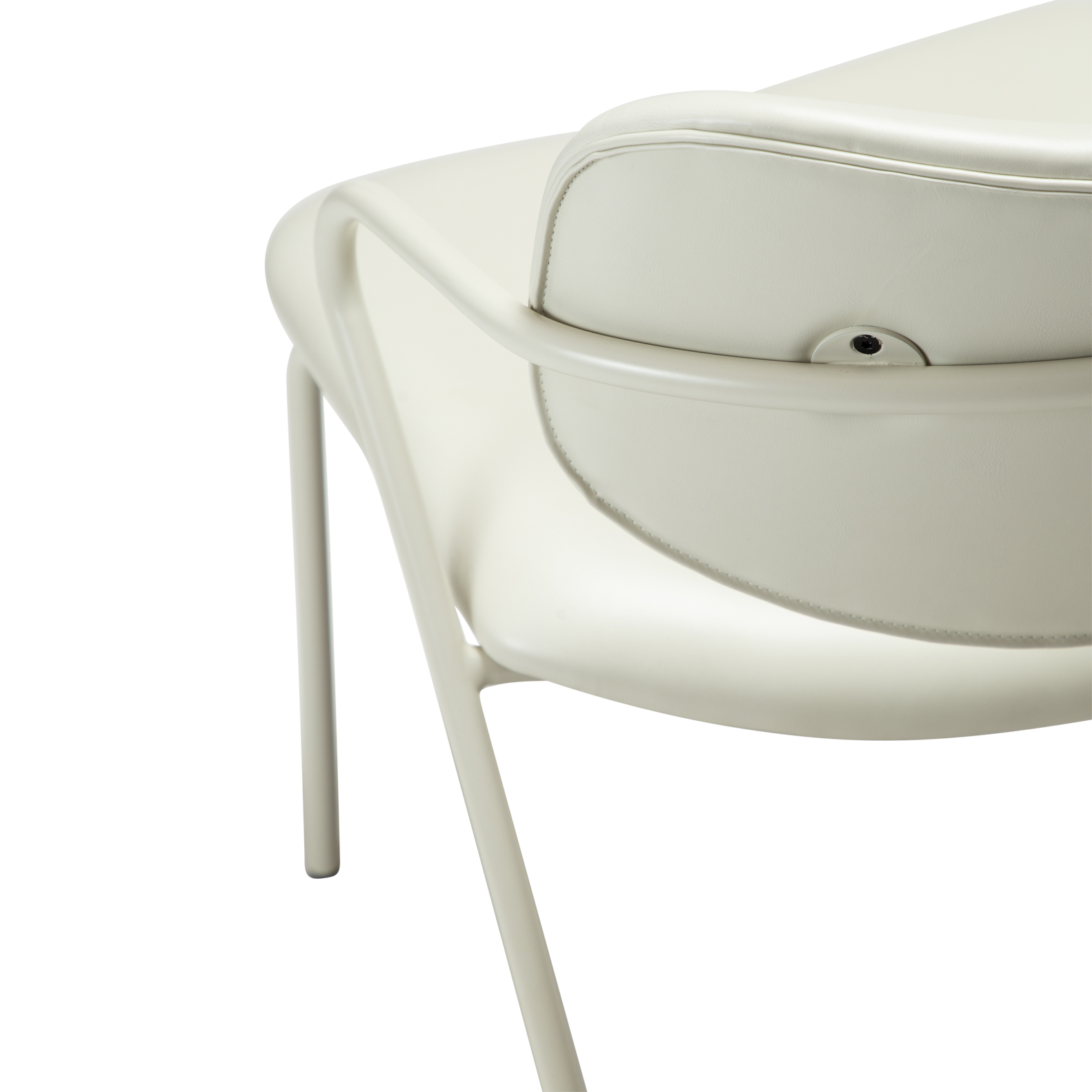 [var:Bezug=Knochenweißes Kunstleder mit knochenweißen Beinen] ZED Lounge-Stuhl