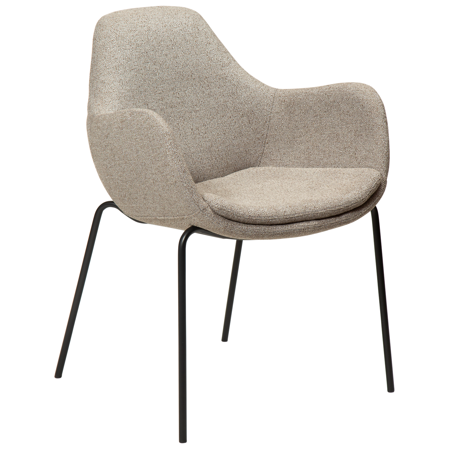 [var:Bezug=Kieselfarbener Bouclé-Stoff mit schwarzen Beinen] ZIMMER Sessel