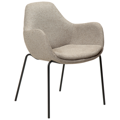 [var:Bezug=Kieselfarbener Bouclé-Stoff mit schwarzen Beinen] ZIMMER Sessel