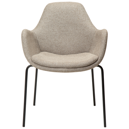 [var:Bezug=Kieselfarbener Bouclé-Stoff mit schwarzen Beinen] ZIMMER Sessel