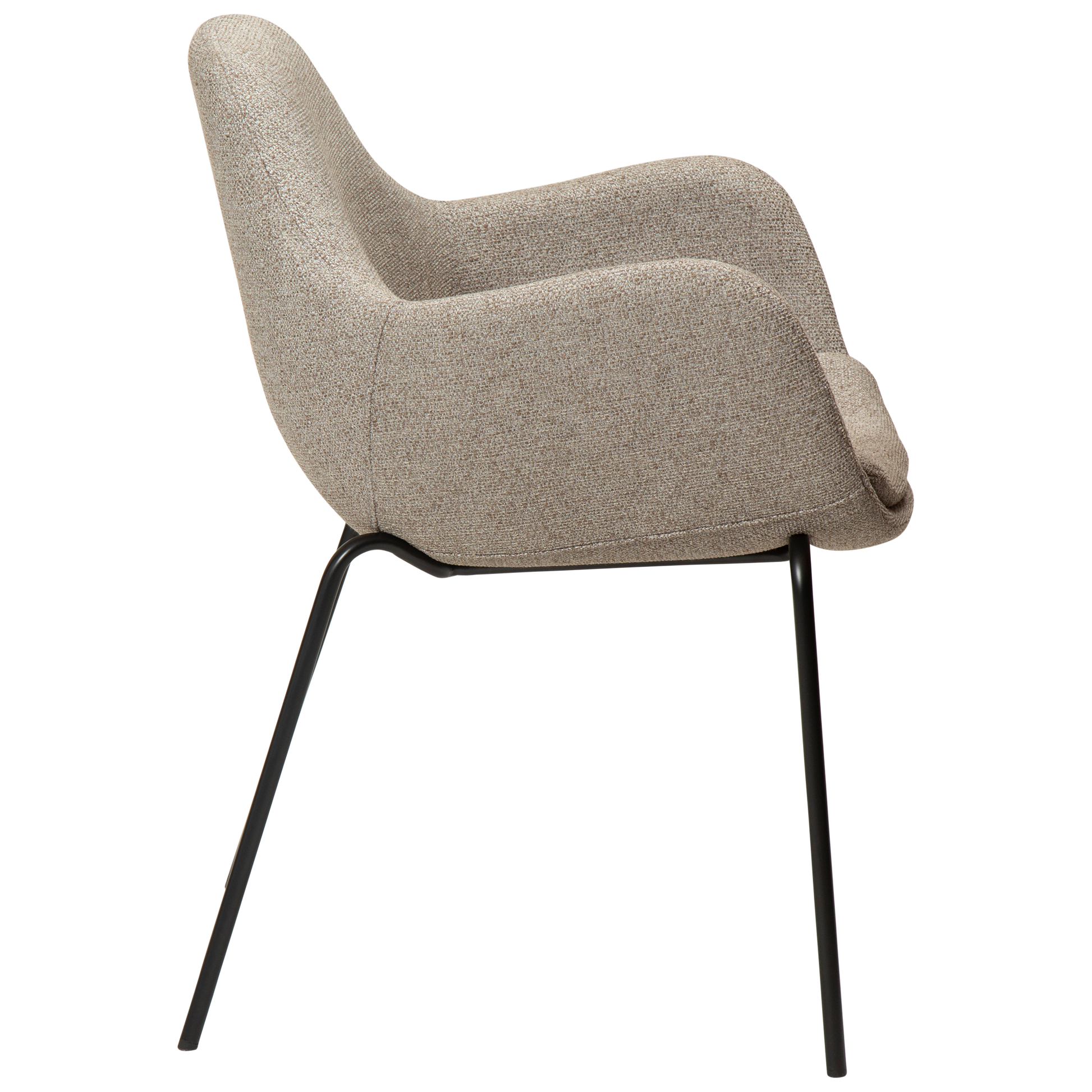 [var:Bezug=Kieselfarbener Bouclé-Stoff mit schwarzen Beinen] ZIMMER Sessel