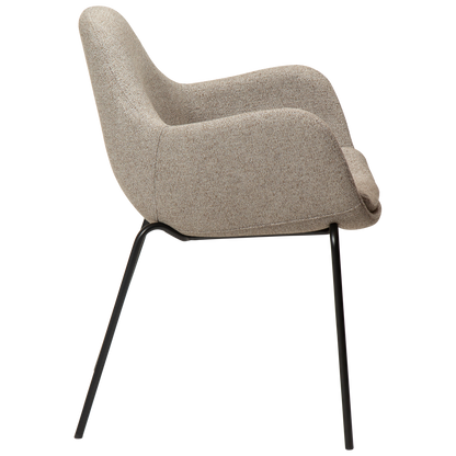 [var:Bezug=Kieselfarbener Bouclé-Stoff mit schwarzen Beinen] ZIMMER Sessel