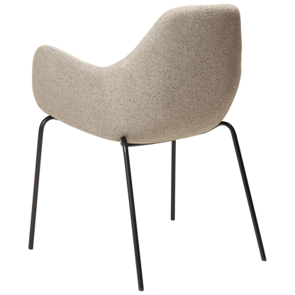 [var:Bezug=Kieselfarbener Bouclé-Stoff mit schwarzen Beinen] ZIMMER Sessel