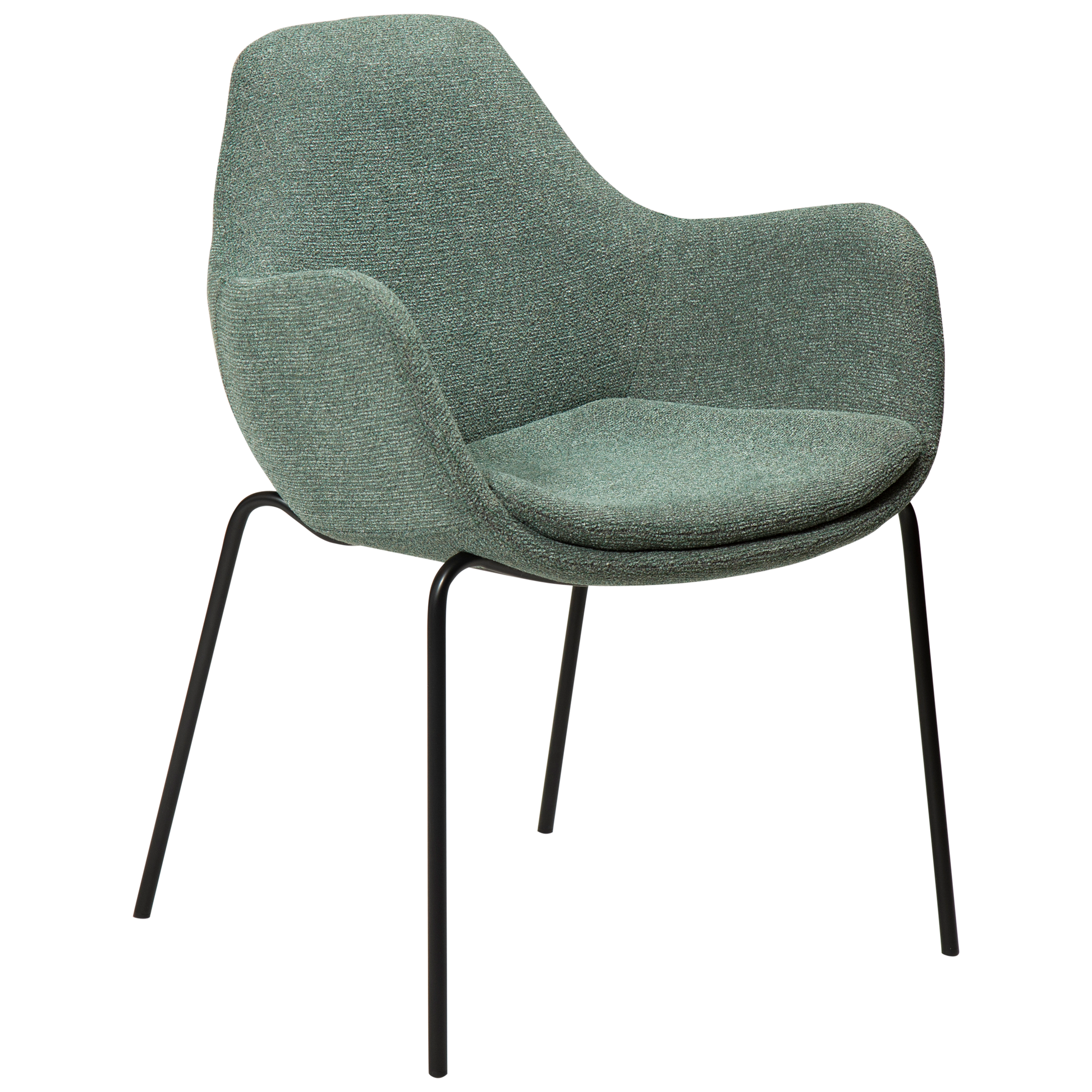 [var:Bezug=Kieselgrüner Bouclé-Stoff mit schwarzen Beinen] ZIMMER Sessel