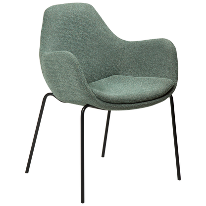 [var:Bezug=Kieselgrüner Bouclé-Stoff mit schwarzen Beinen] ZIMMER Sessel