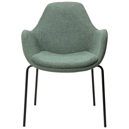 [var:Bezug=Kieselgrüner Bouclé-Stoff mit schwarzen Beinen] ZIMMER Sessel