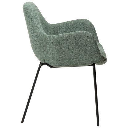 [var:Bezug=Kieselgrüner Bouclé-Stoff mit schwarzen Beinen] ZIMMER Sessel