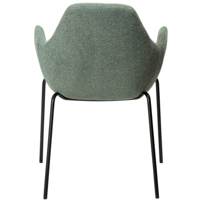 [var:Bezug=Kieselgrüner Bouclé-Stoff mit schwarzen Beinen] ZIMMER Sessel