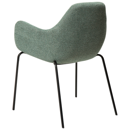 [var:Bezug=Kieselgrüner Bouclé-Stoff mit schwarzen Beinen] ZIMMER Sessel
