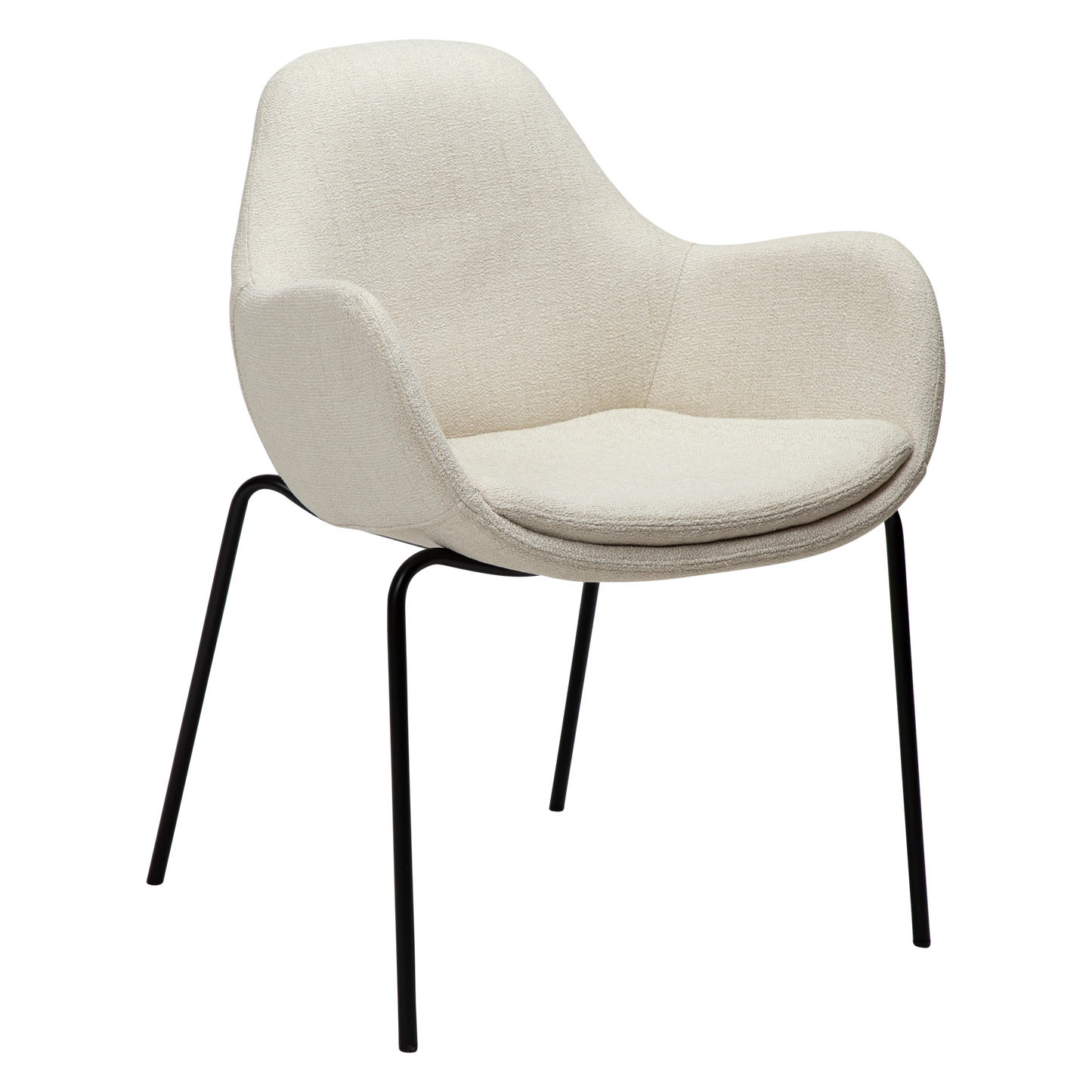 [var:Bezug=Einfach beiger Bouclé-Stoff mit schwarzen Beinen] ZIMMER Sessel