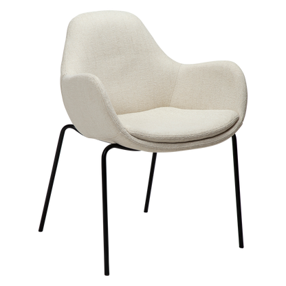 [var:Bezug=Einfach beiger Bouclé-Stoff mit schwarzen Beinen] ZIMMER Sessel