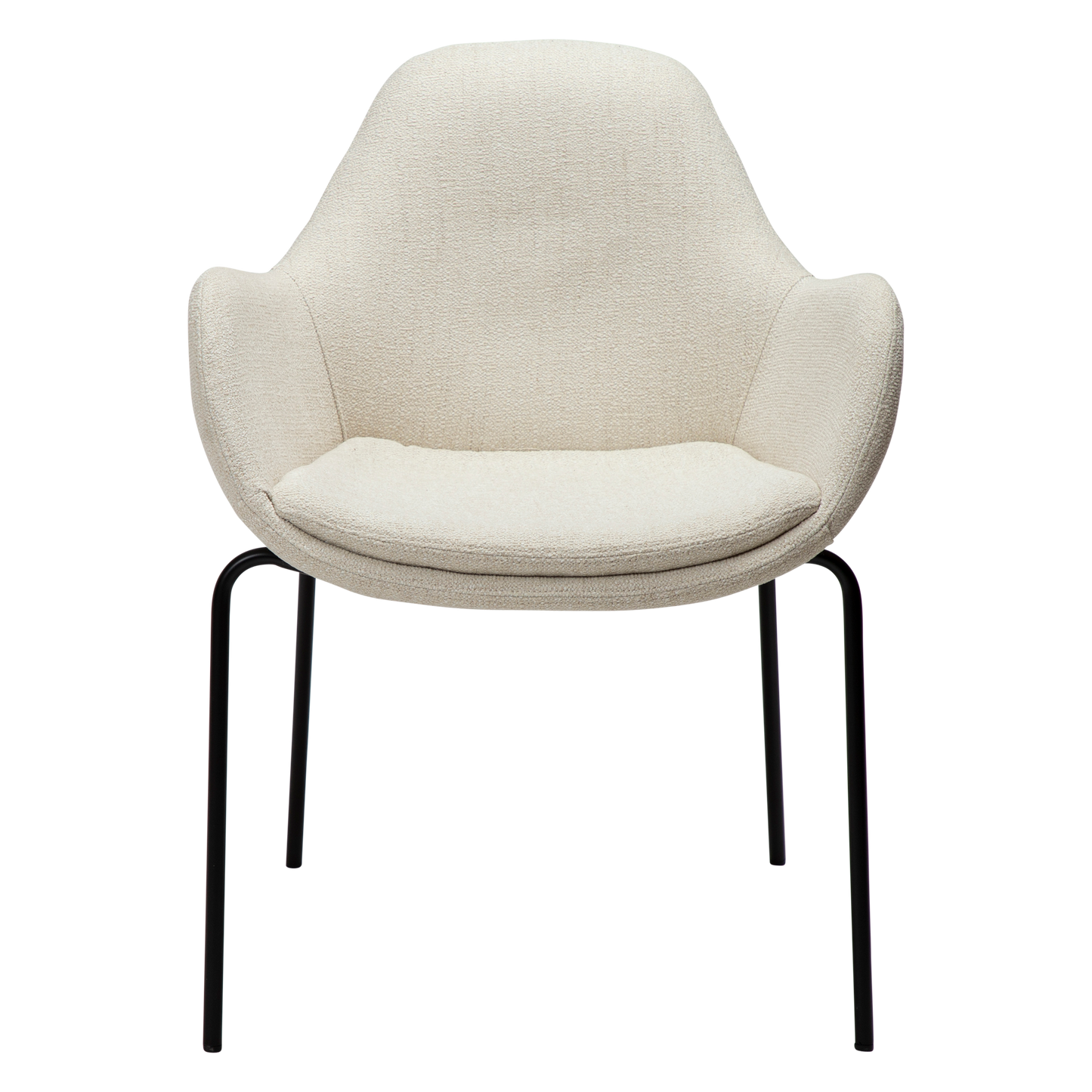 [var:Bezug=Einfach beiger Bouclé-Stoff mit schwarzen Beinen] ZIMMER Sessel