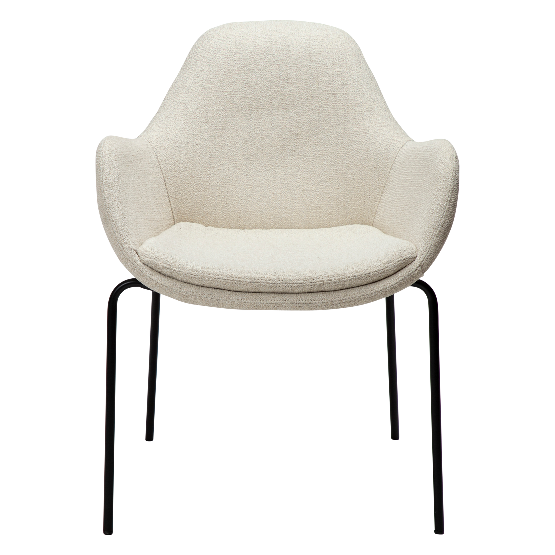 [var:Bezug=Einfach beiger Bouclé-Stoff mit schwarzen Beinen] ZIMMER Sessel