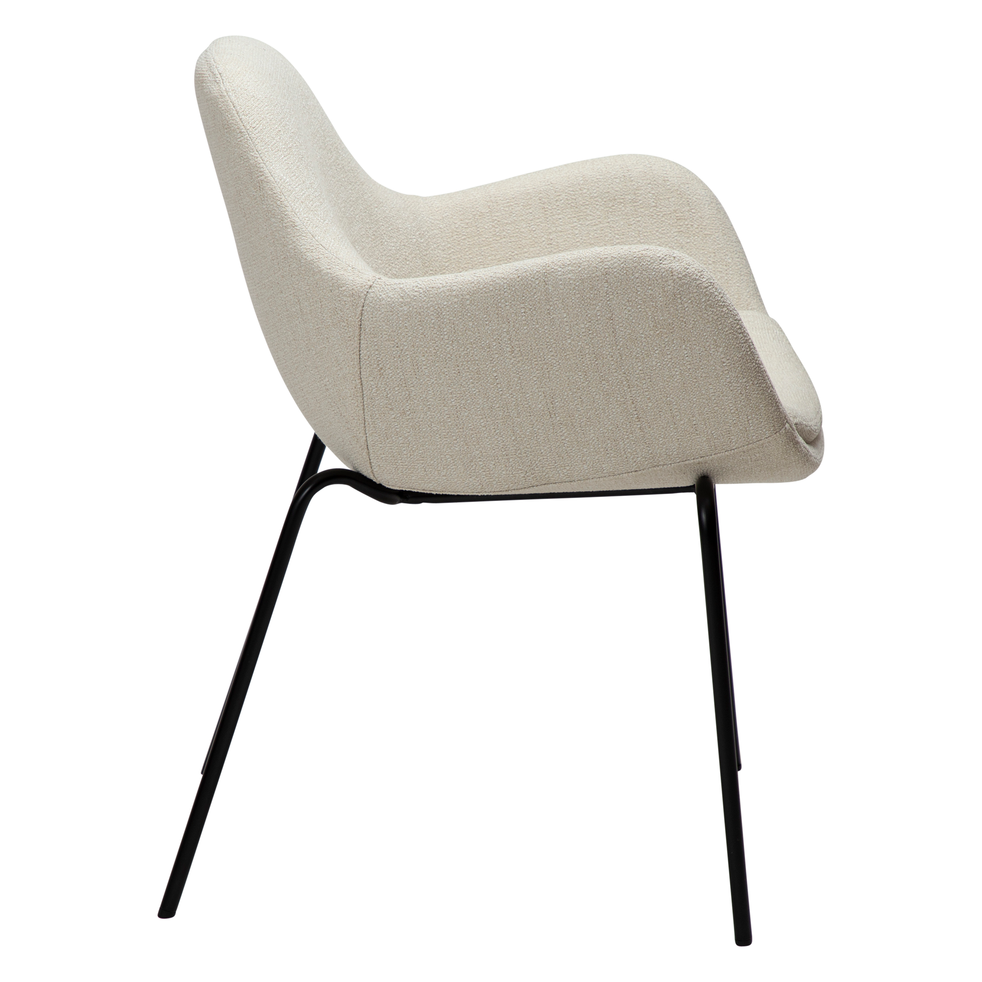 [var:Bezug=Einfach beiger Bouclé-Stoff mit schwarzen Beinen] ZIMMER Sessel