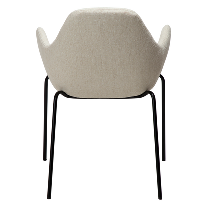 [var:Bezug=Einfach beiger Bouclé-Stoff mit schwarzen Beinen] ZIMMER Sessel